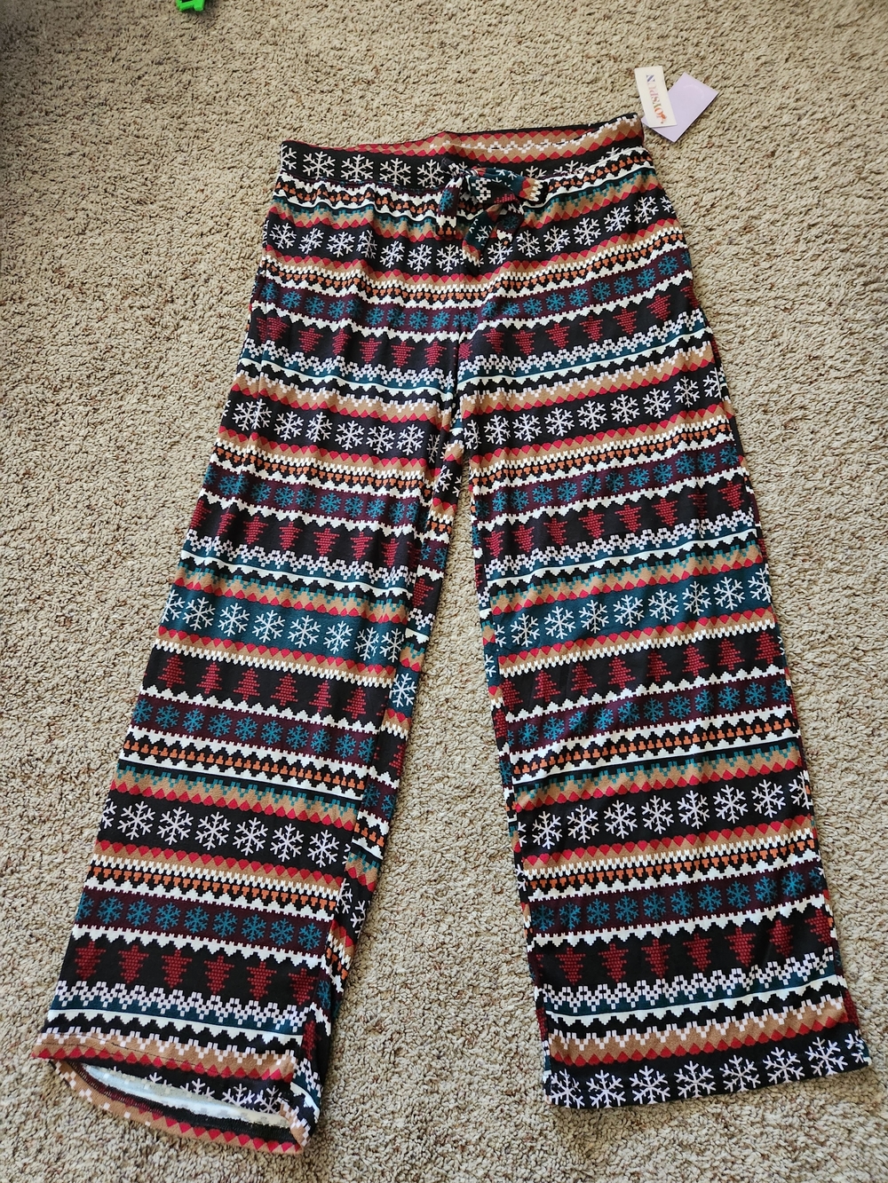 Joyspun Multicolor Patterned Wide-Leg Lounge Pants For Woman Size M